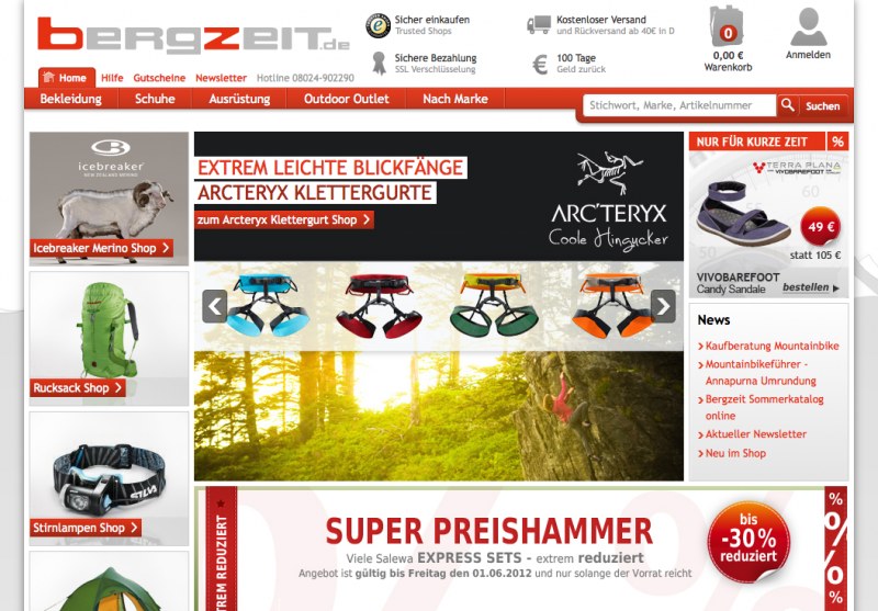 Bergzeit Onlineshop
