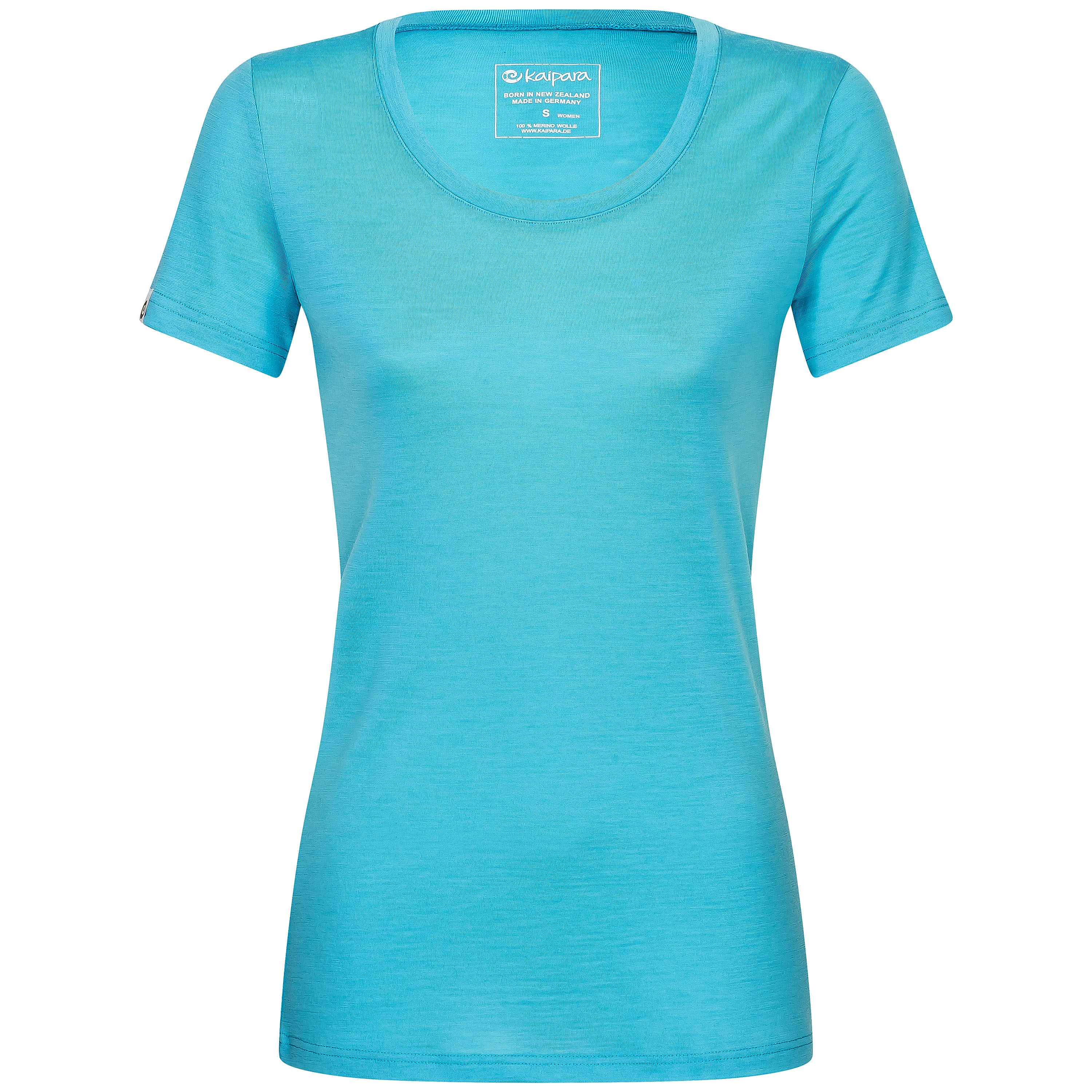 Merino Shirt Damen Kurzarm Slimfit 200 weiter Halsausschnitt