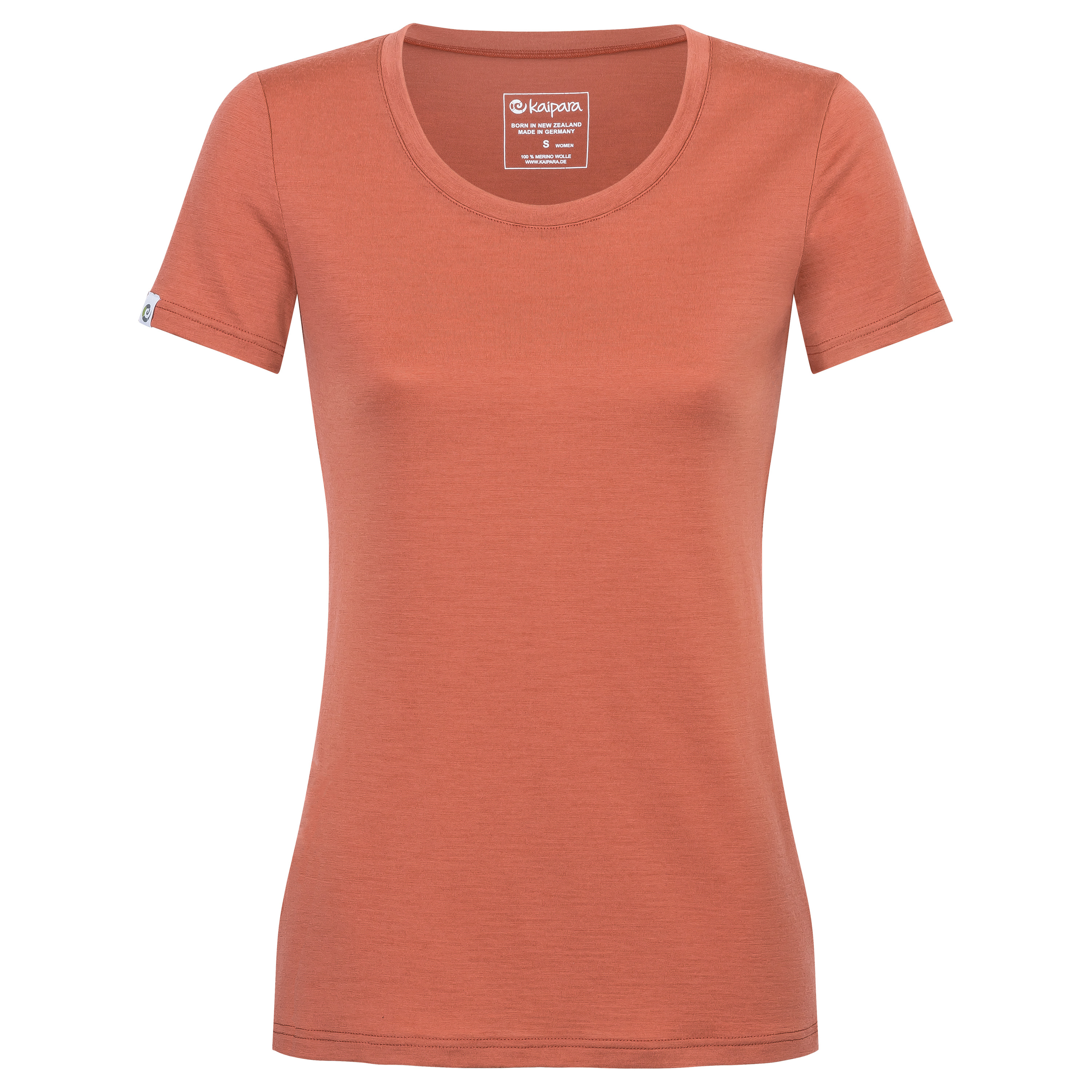 Merino Shirt Damen Kurzarm Slimfit 200 weiter Halsausschnitt