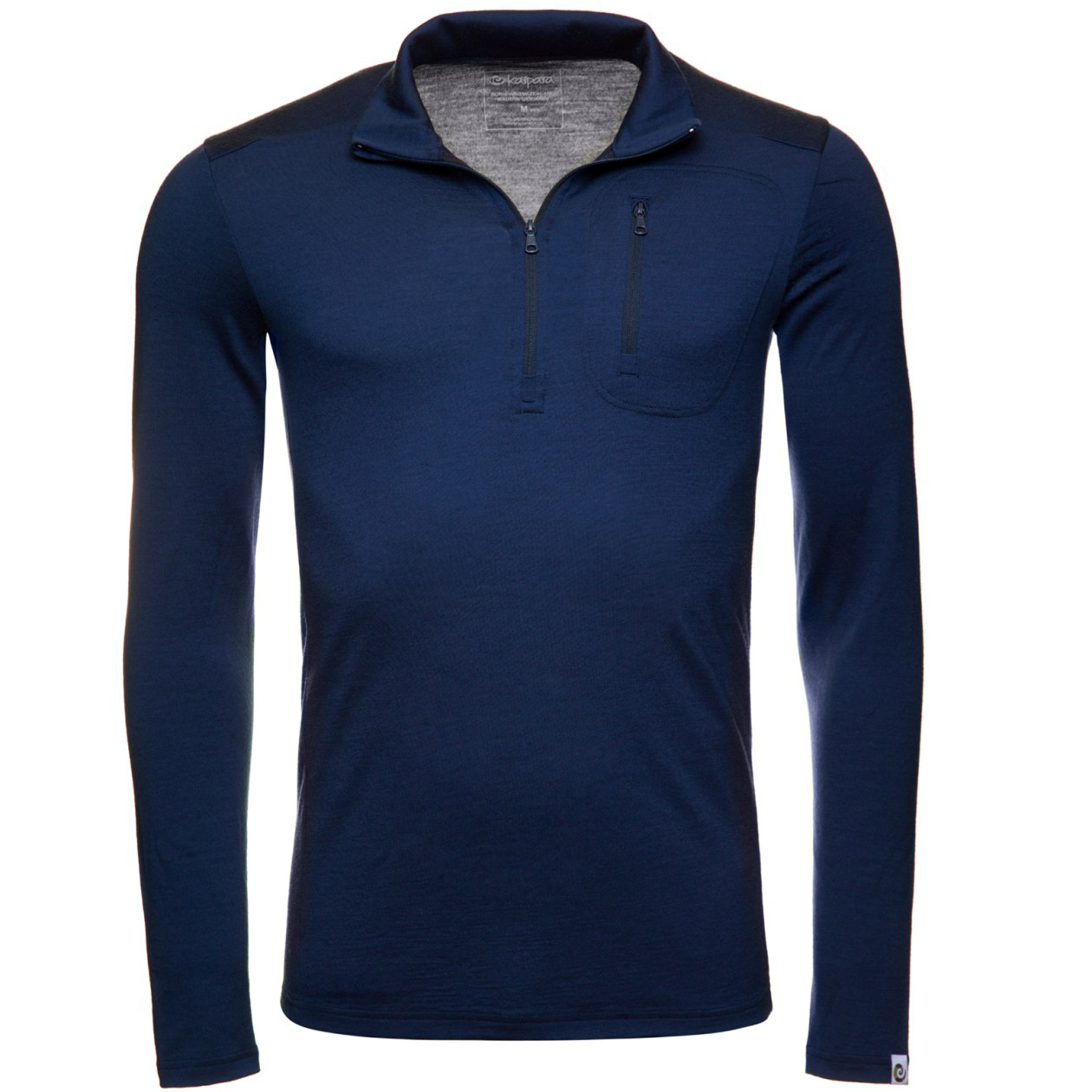Merino Zip-Neck Herren Slim Fit 200 mit Brusttasche