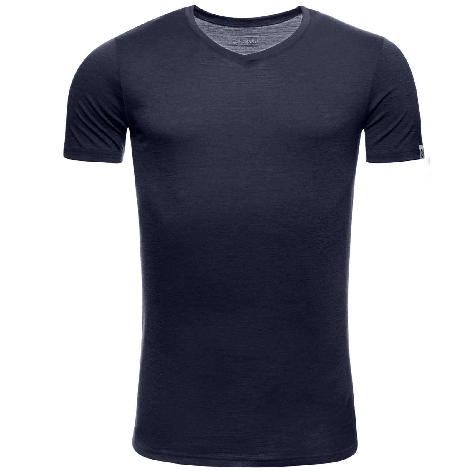 Merino Shirt Herren Kurzarm Slim Fit V-Ausschnitt 150