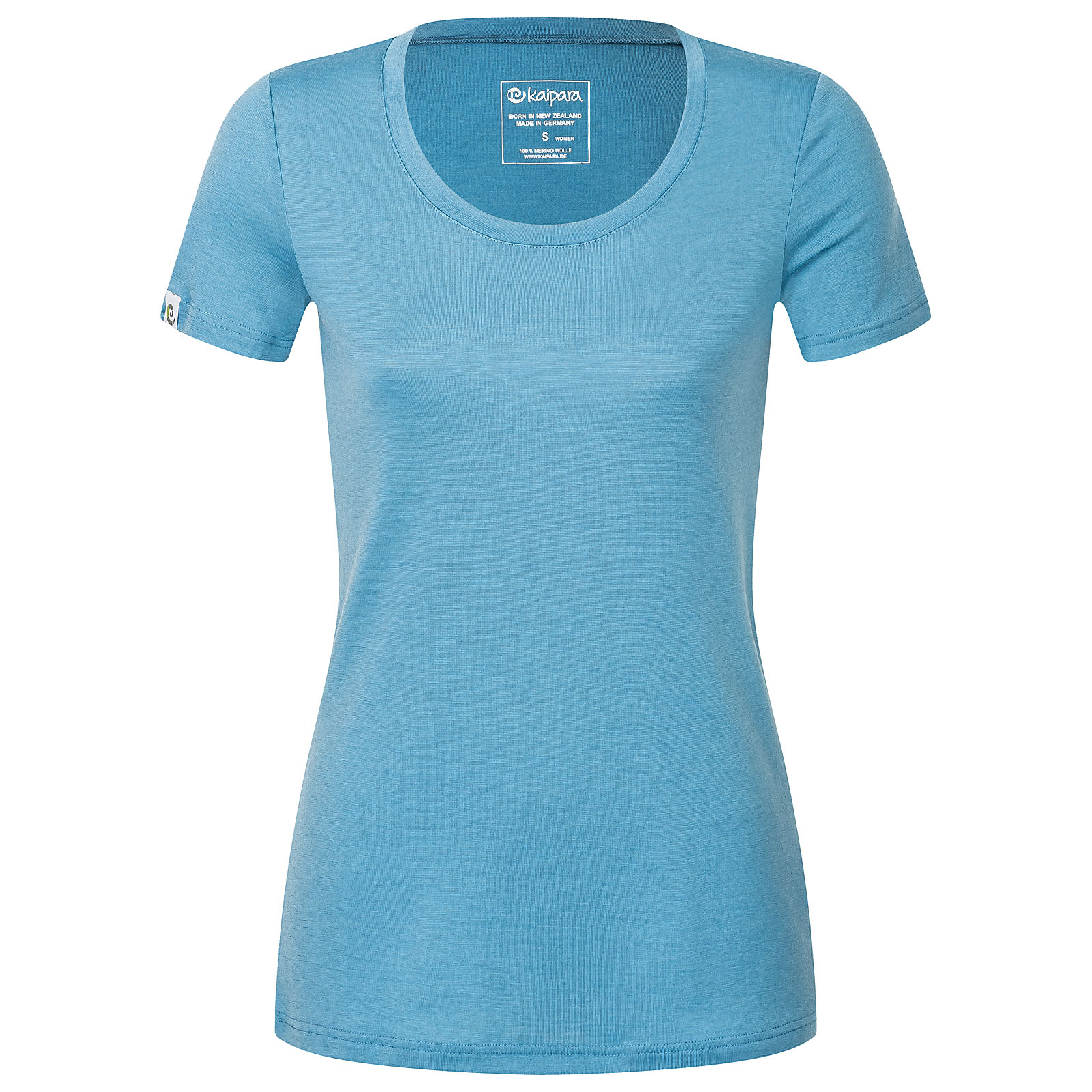 Merino Shirt Damen Kurzarm Slimfit 200 weiter Halsausschnitt