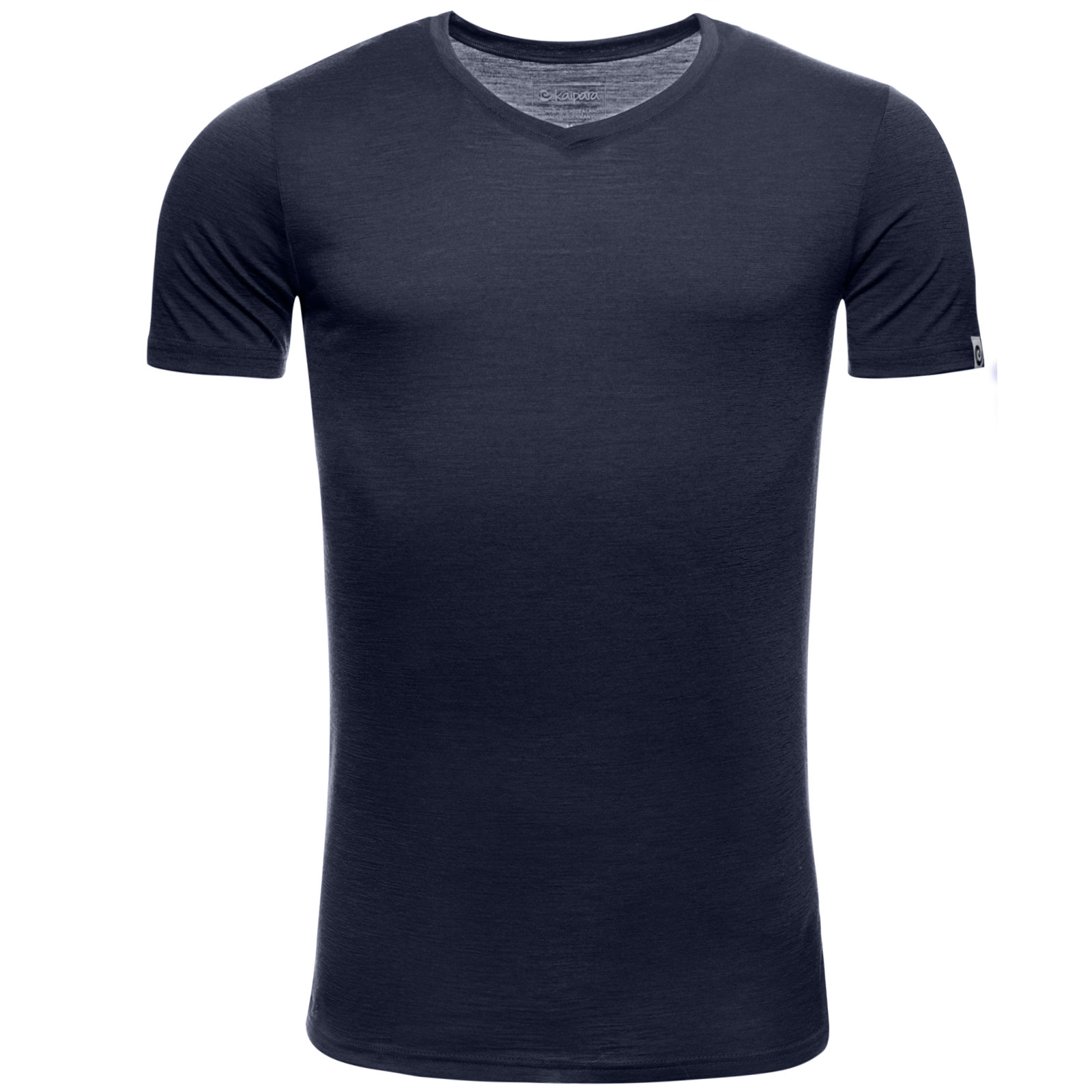 Merino Shirt Herren Kurzarm Slim Fit V-Ausschnitt 150