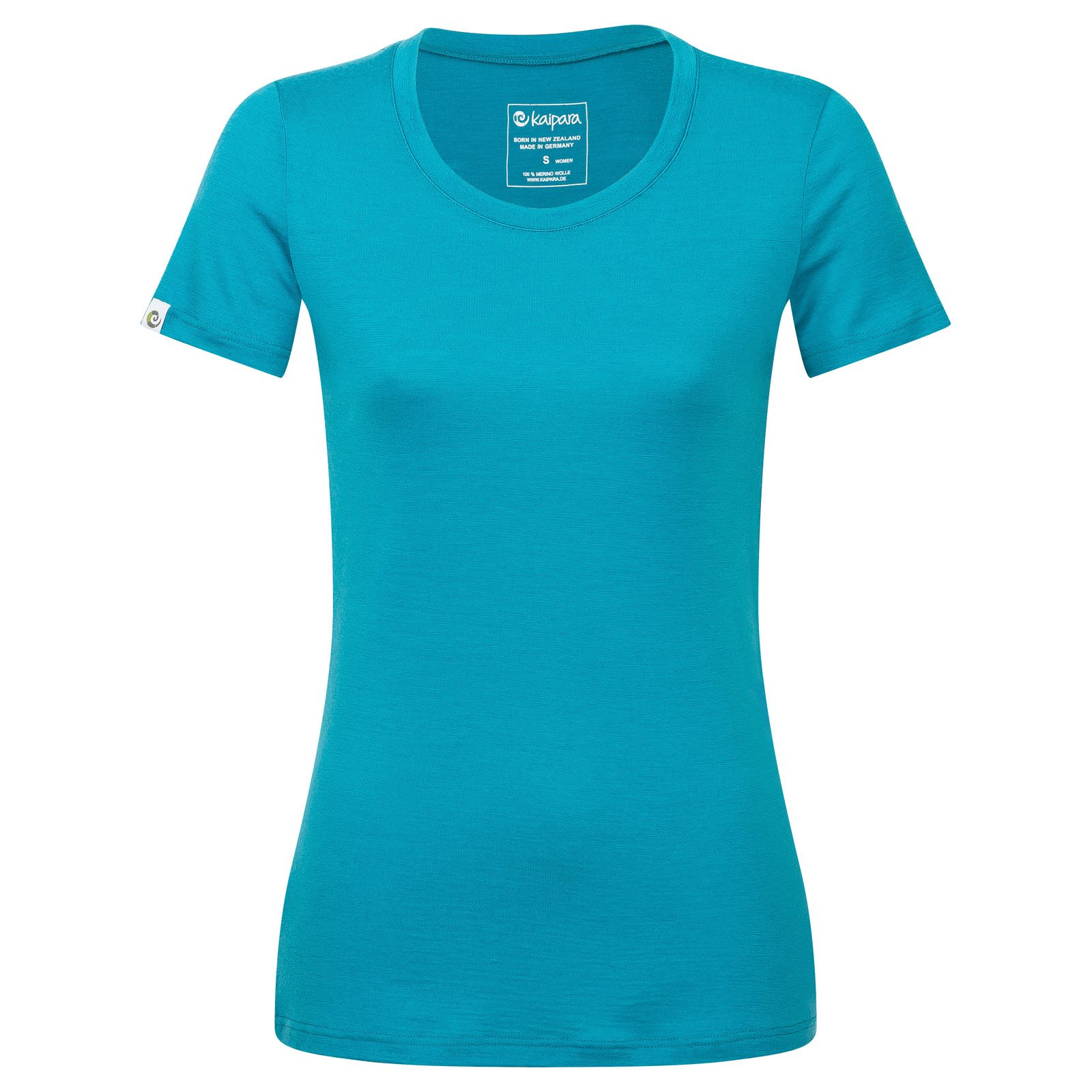 Merino Shirt Damen Kurzarm Slimfit 200 weiter Halsausschnitt