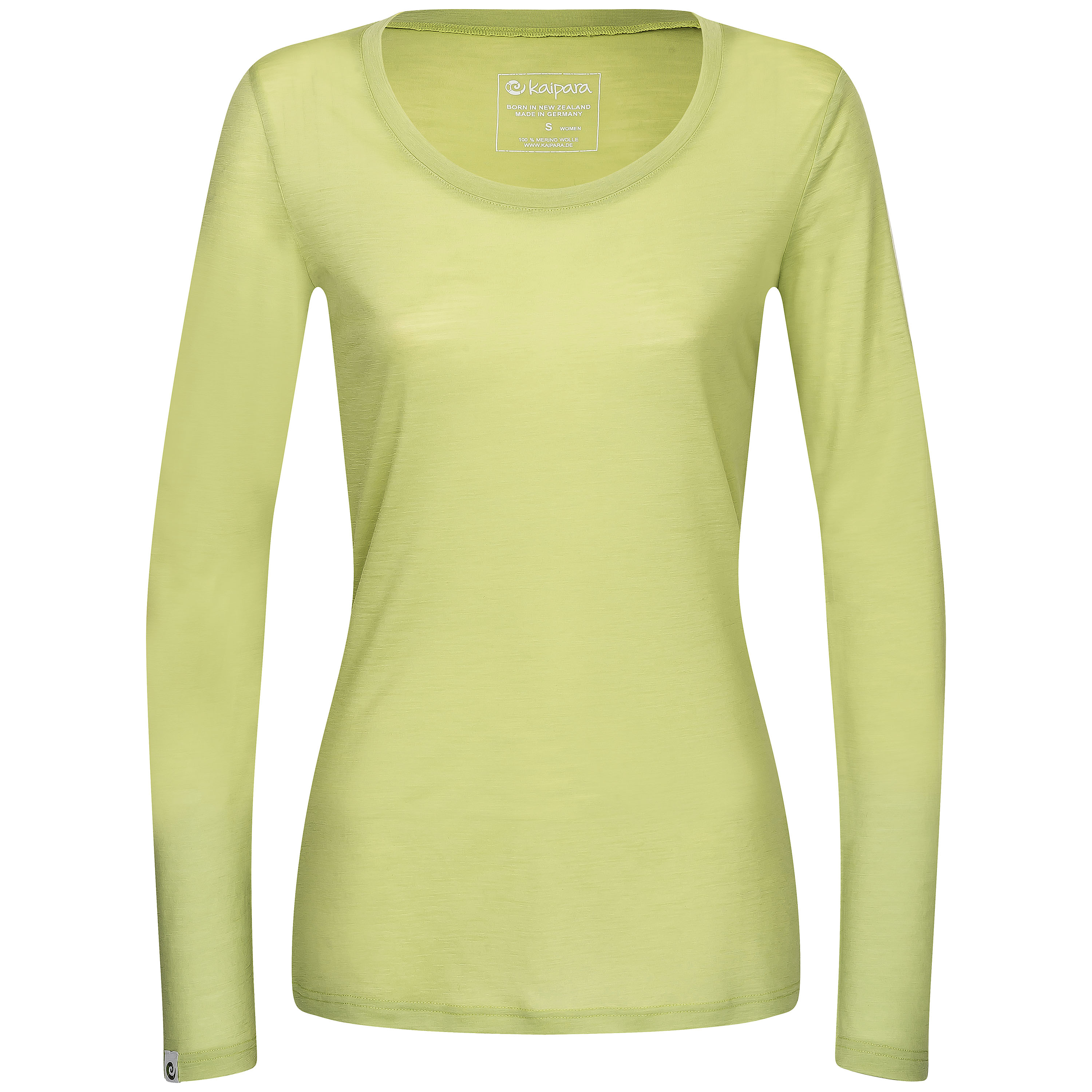 Merino Longsleeve Damen Slimfit 150 mit weitem Rundhals