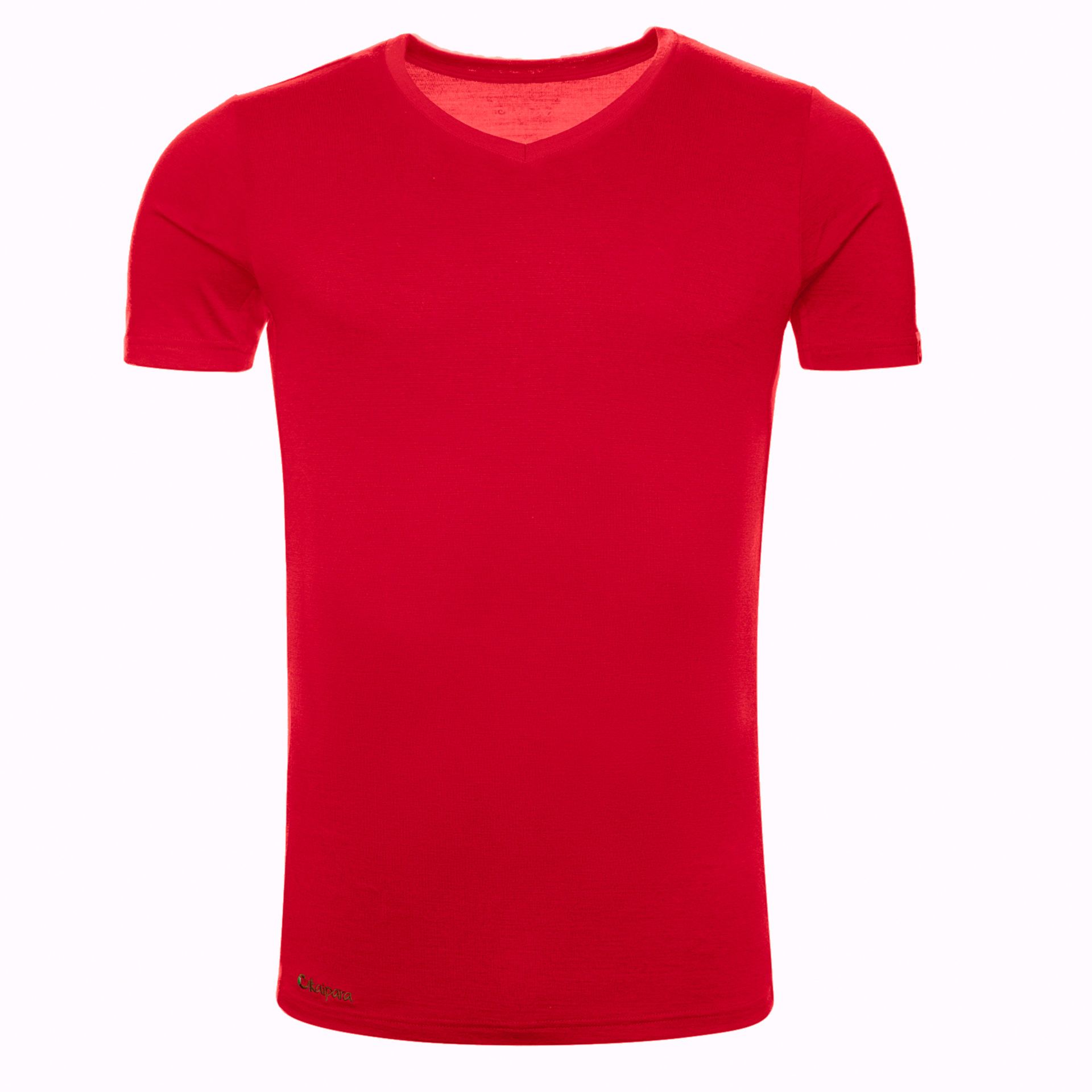 Merino Shirt Herren Kurzarm Slim Fit V-Ausschnitt 200