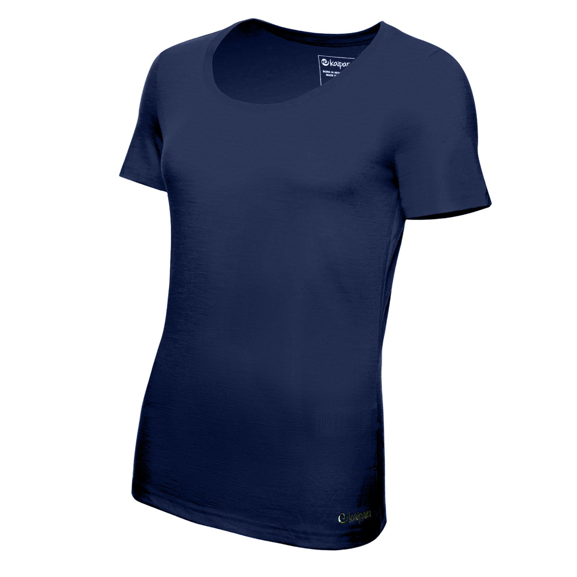 Merino Shirt Damen Kurzarm Slimfit 150 mit weitem Rundhals