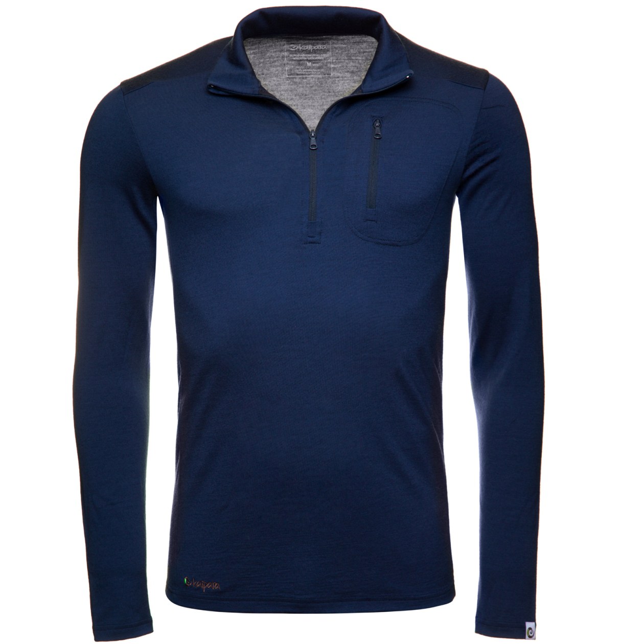 Merino Zip-Neck Herren Slim Fit 200 mit Brusttasche