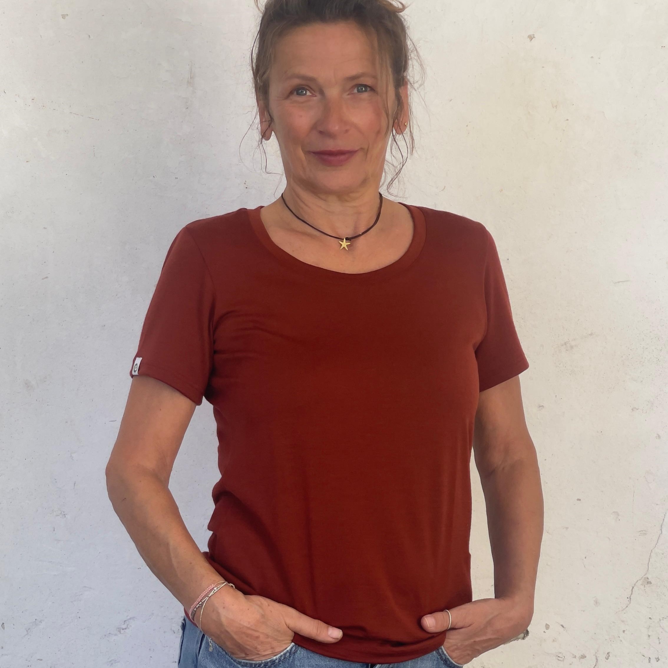 Merino Shirt Damen Kurzarm Regular Fit 200 weiter Rundhals