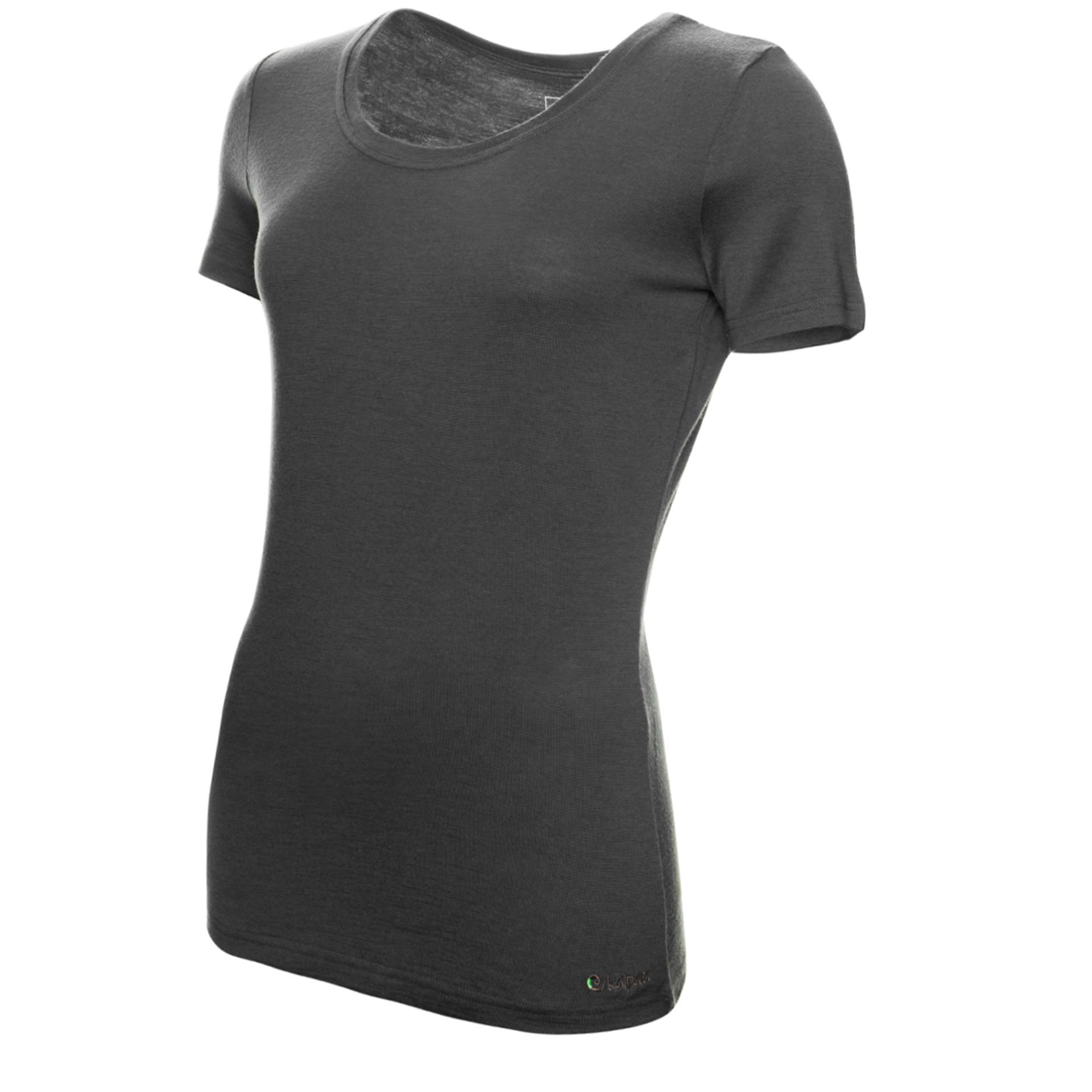 Merino Kurzarm Unterhemd Damen Slimfit 200 weiter Halsausschnitt