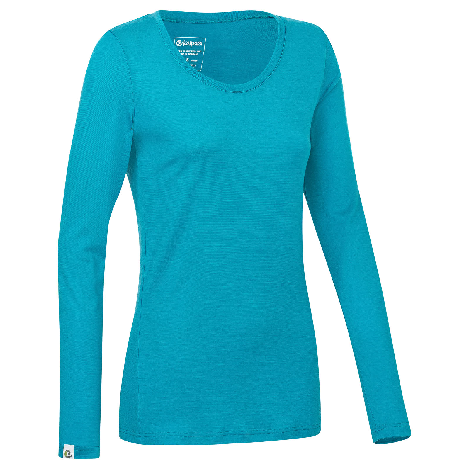 Merino Longsleeve Damen Slimfit 150 mit weitem Rundhals