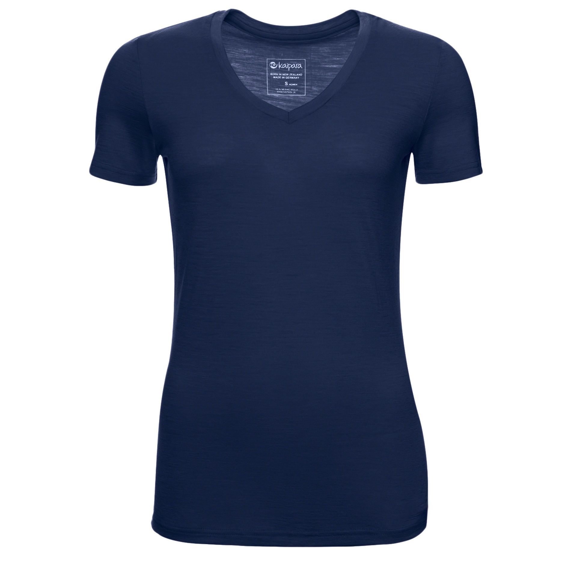 Merino Shirt Damen Kurzarm Slim Fit V-Ausschnitt 150