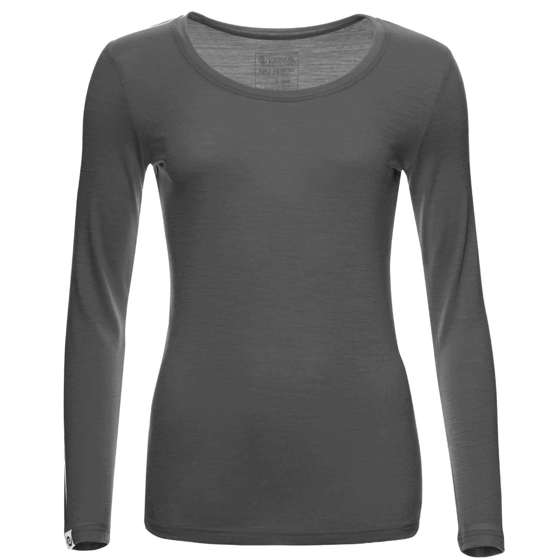 Merino Longsleeve Damen Slimfit 150 mit weitem Rundhals