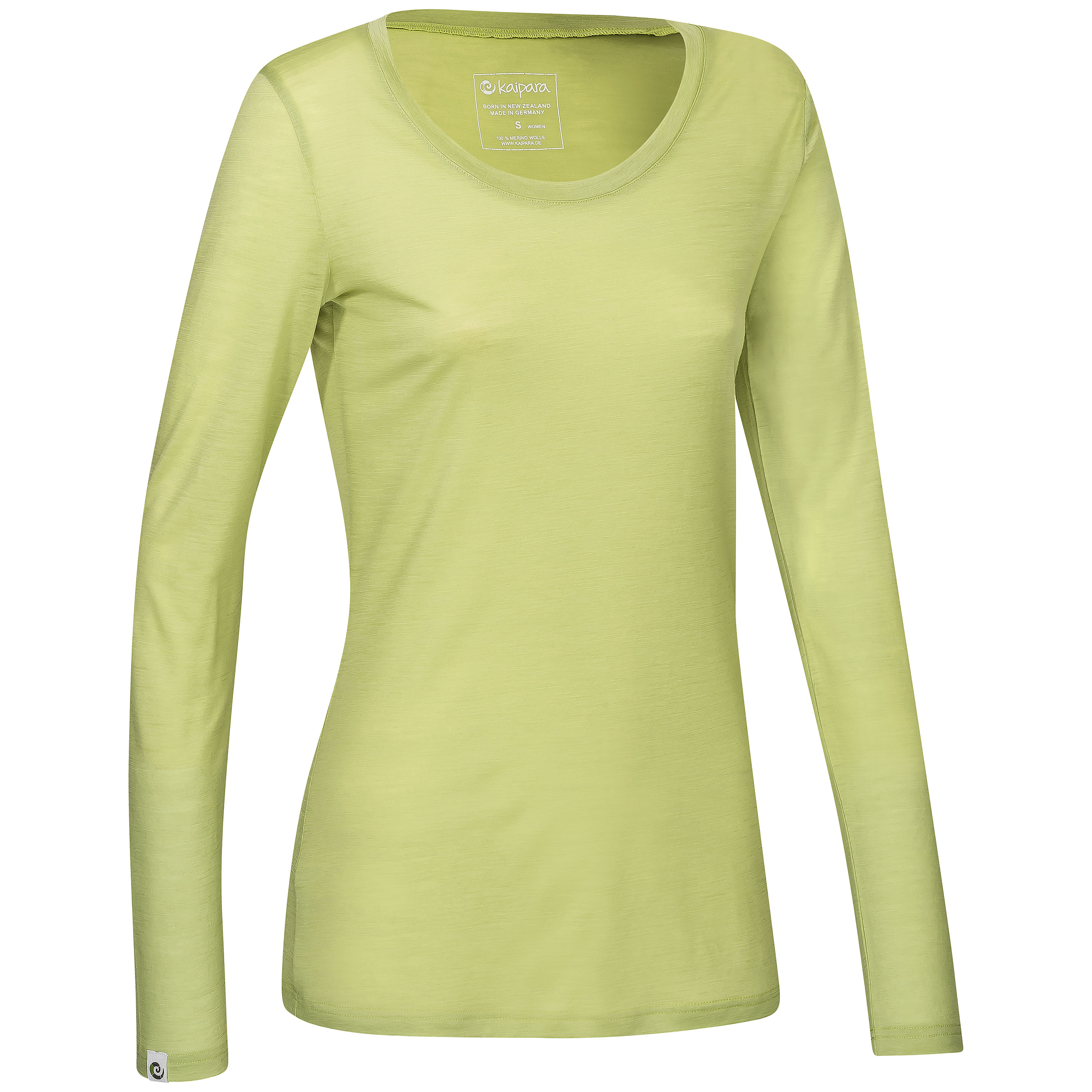 Merino Longsleeve Damen Slimfit 150 mit weitem Rundhals