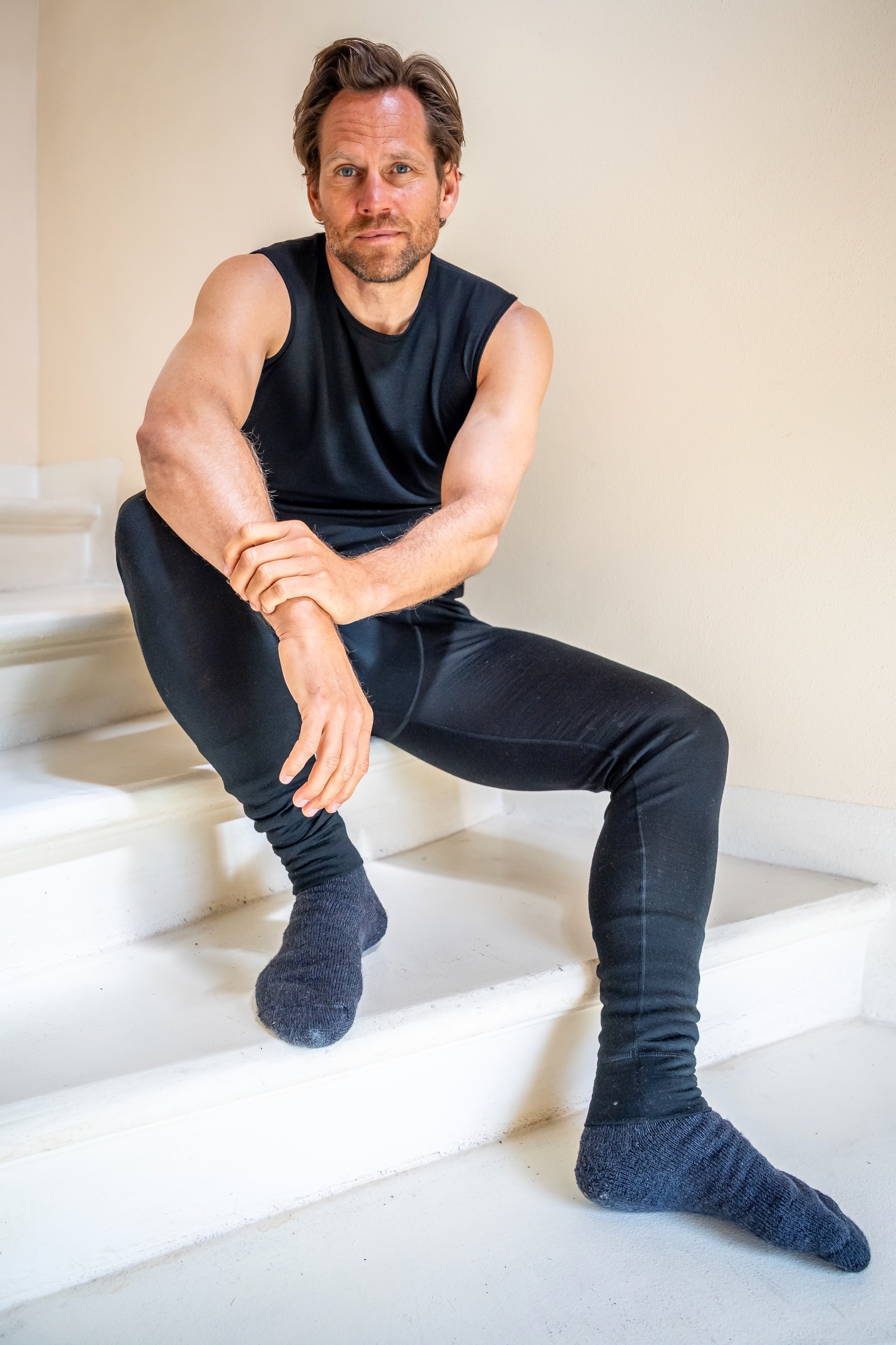 Merino Ärmelloses Unterhemd Herren Slim Fit 200