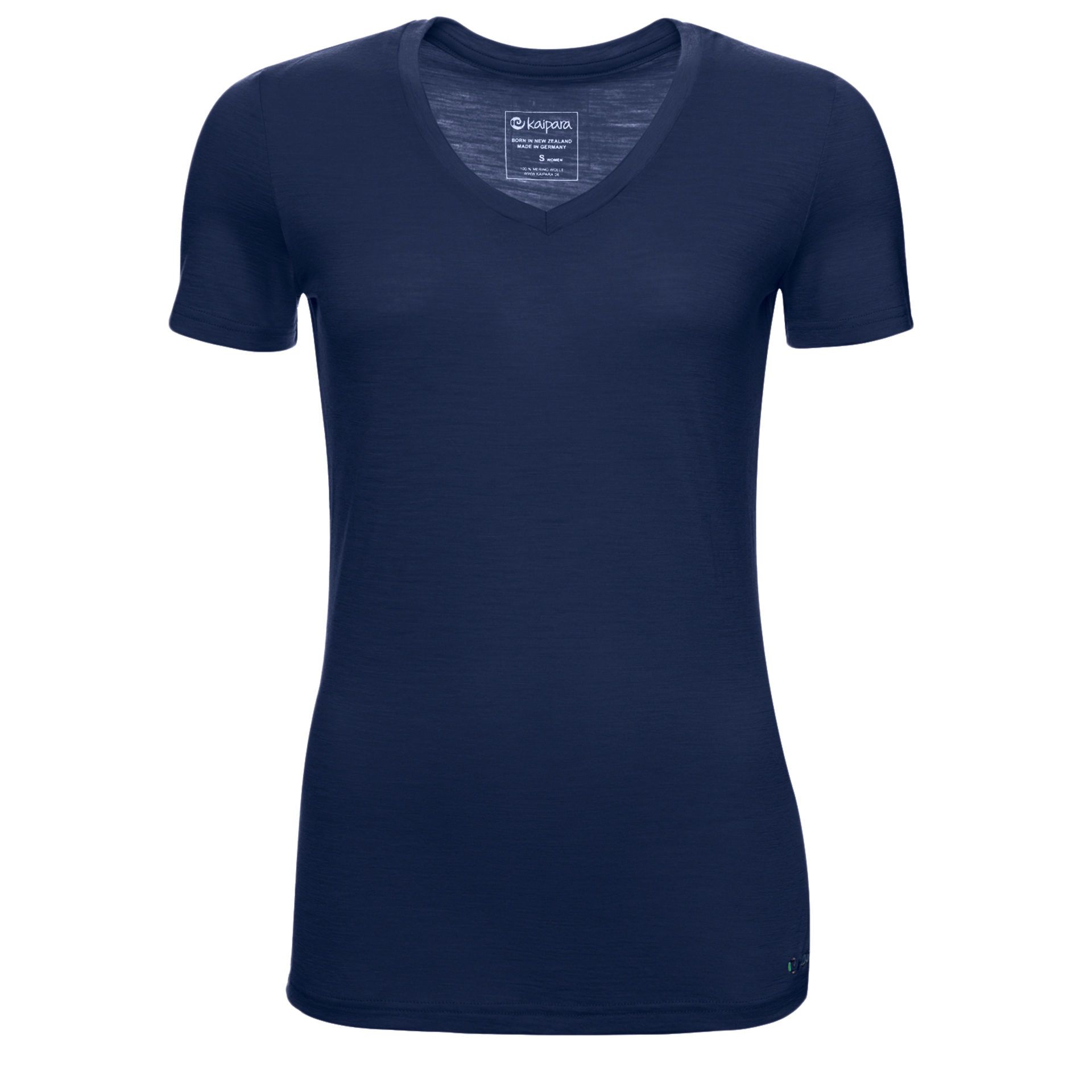 Merino Shirt Damen Kurzarm Slimfit V-Neck 150