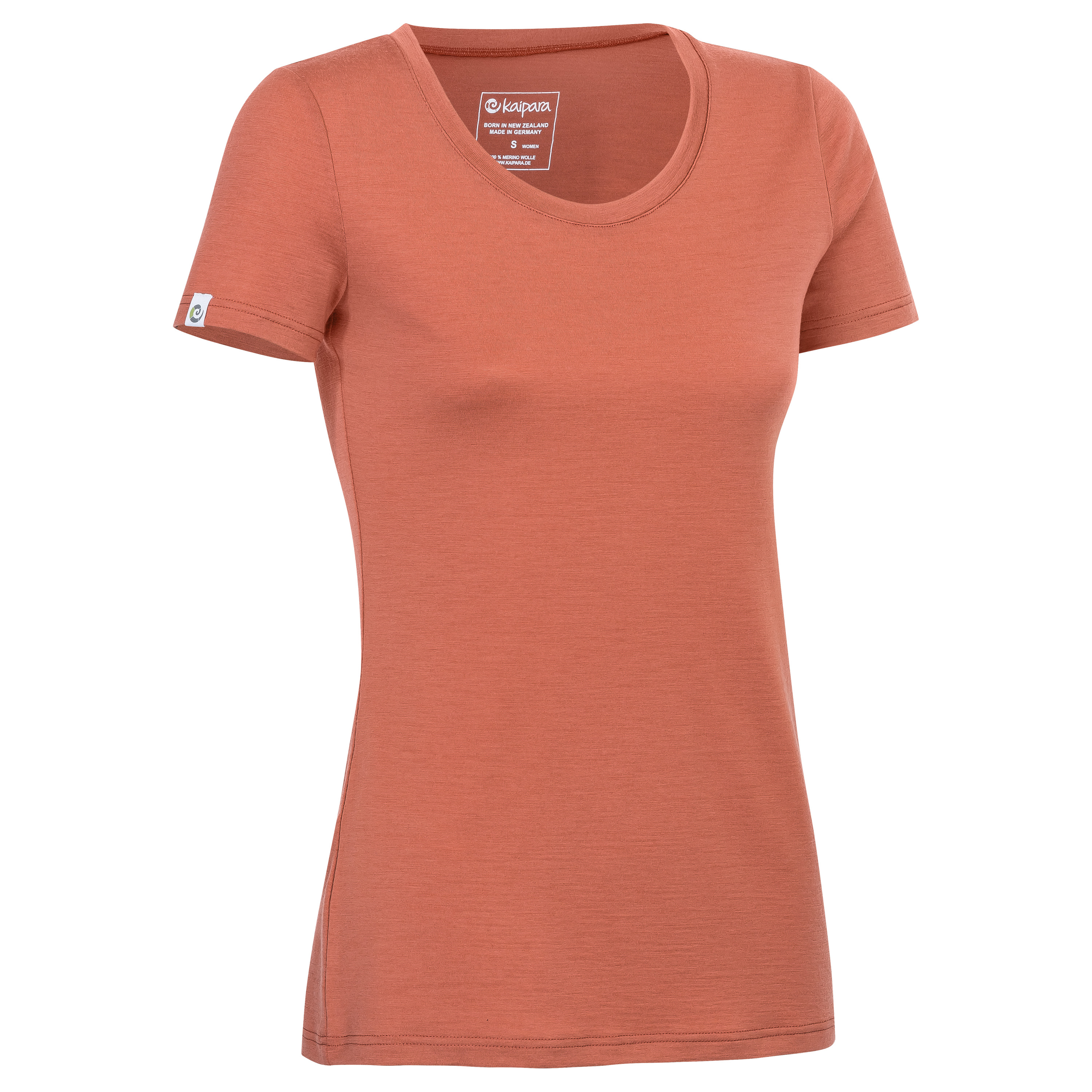 Merino Shirt Damen Kurzarm Slimfit 200 weiter Halsausschnitt