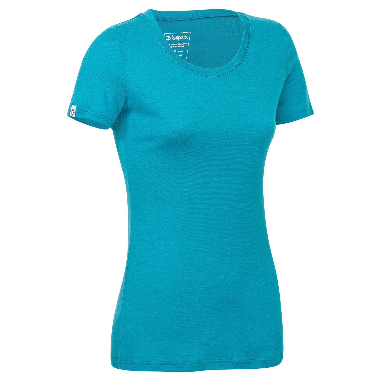 Merino Shirt Damen Kurzarm Slimfit 200 weiter Halsausschnitt